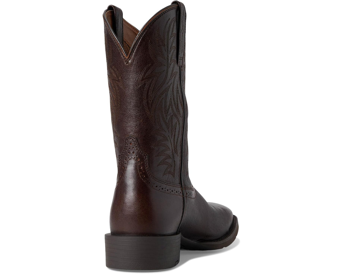 Men's Ariat Sport Wide Square Toe Cowboy Boots Burnished Chocolate