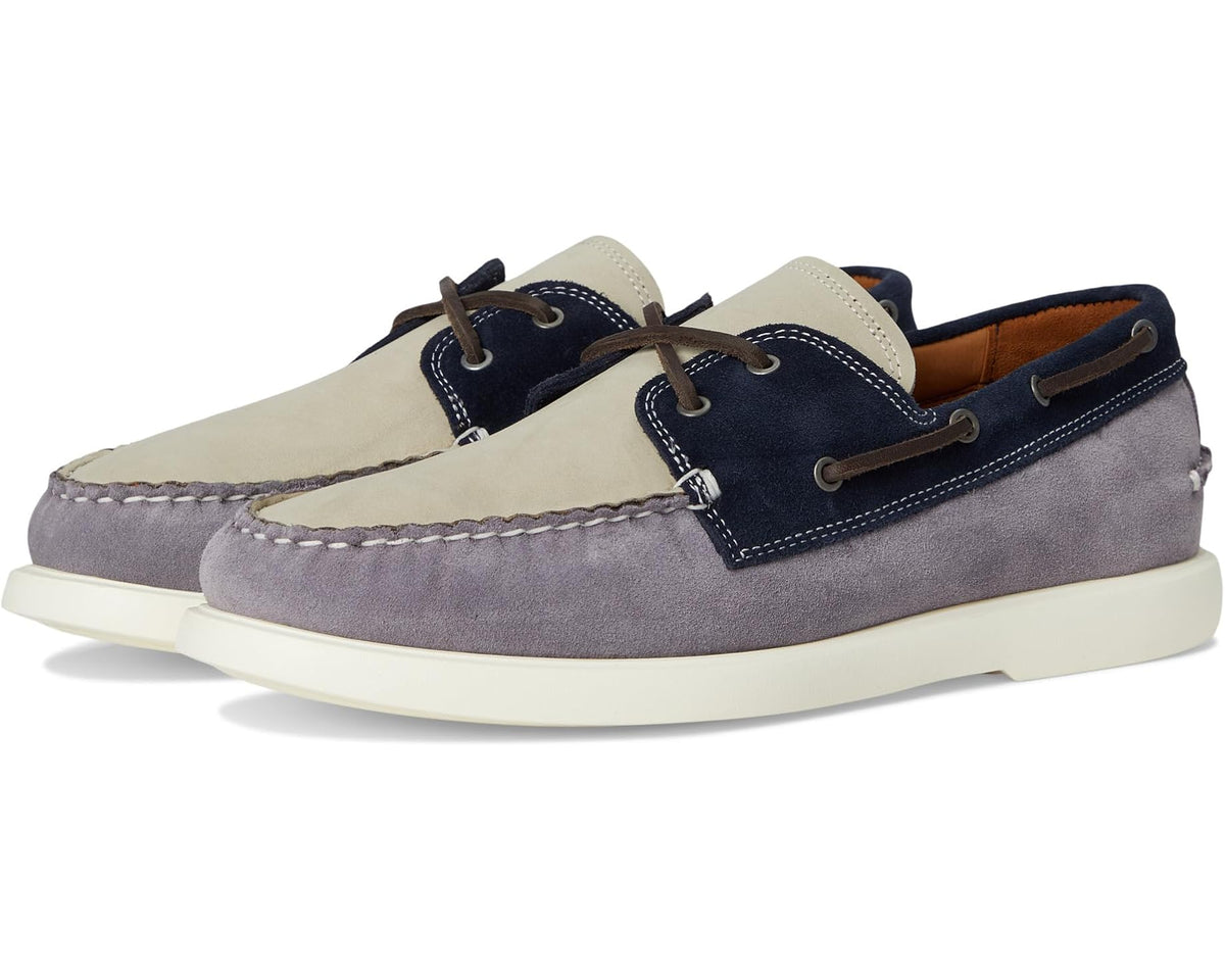 Men's Allen Edmonds Panama Boat Shoes Steel Blue Mix Leather