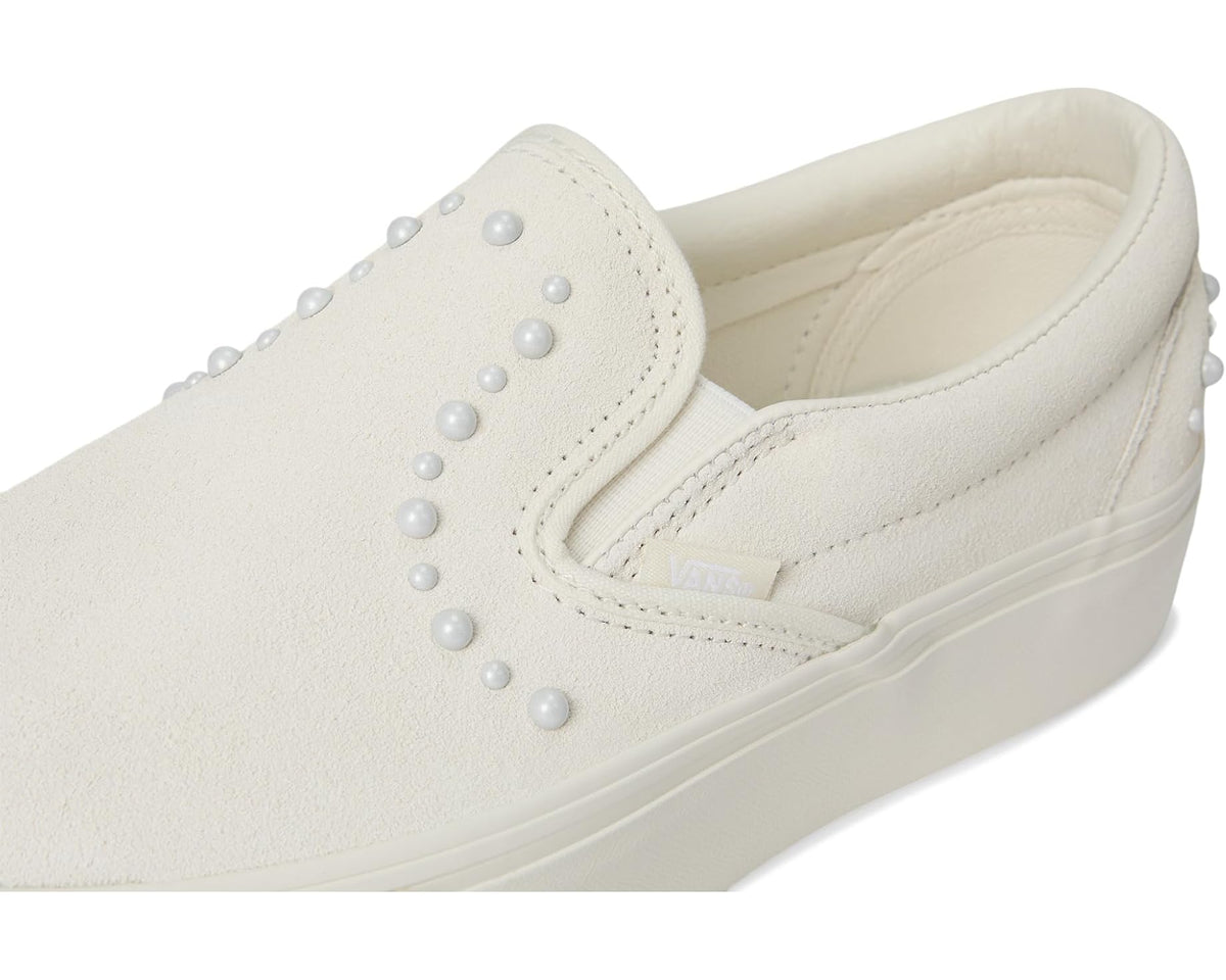 Unisex Vans Classic Slip-On Platform Pearls Marshmallow