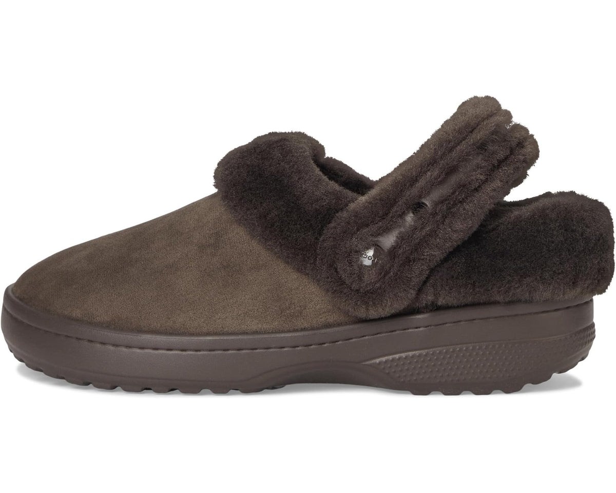 Unisex Crocs Classic Unfurgettable Clogs Espresso Vegan Suede