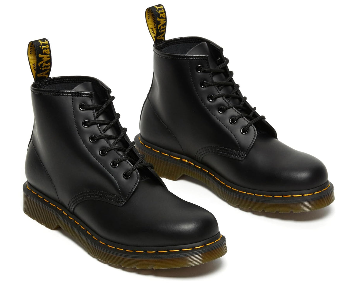 Unisex Dr. Martens 101 Yellow Stitch Black Smooth