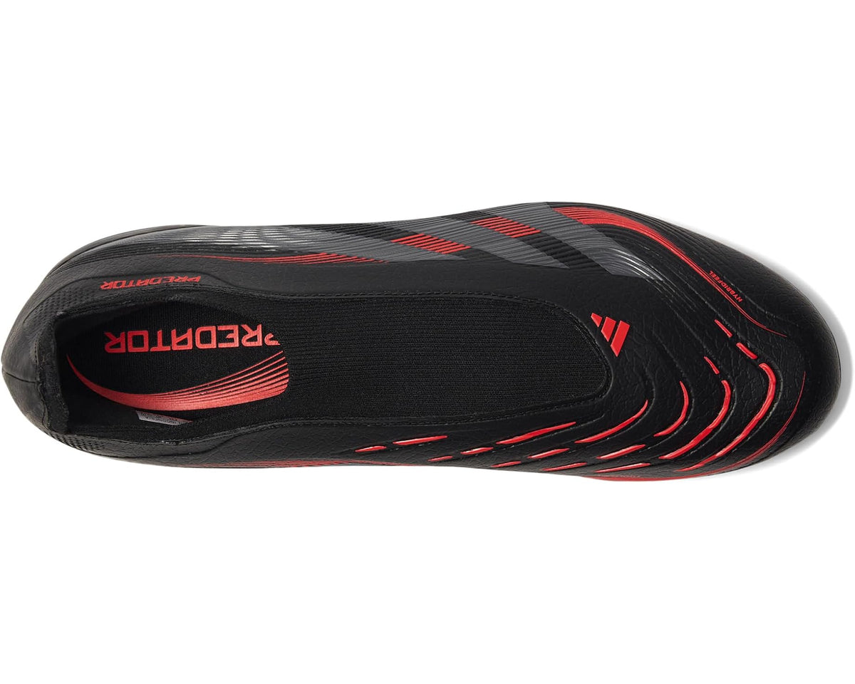 Unisex adidas Predator League Laceless Firm Ground Soccer Cleats Black/Grey/Lucid Red