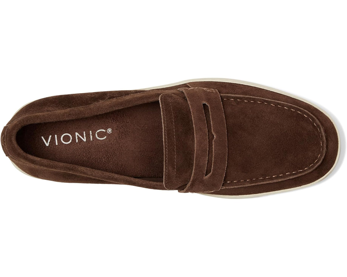 Men's VIONIC M Uptown Loafer/Moc Shoes Coffee Brown Suede