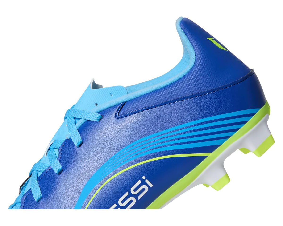 Unisex adidas F50 Messi Club Firm/Multi Ground SoccerCleats Team Royal Blue/Solar Yellow/Semi Blue Burst