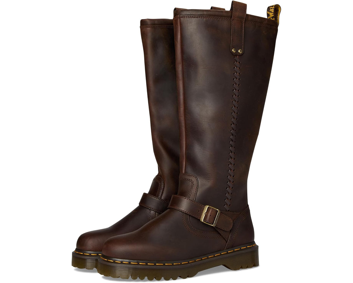 Unisex Dr. Martens Anistone Knee High Boots Dark Brown
