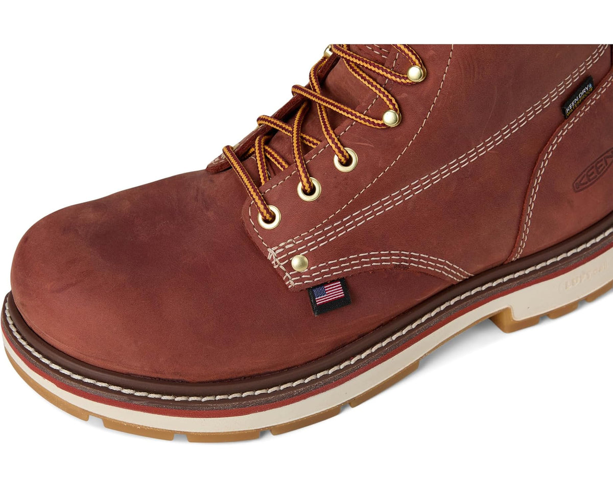 Men's KEEN Utility Liberty 6 Waterproof 90? Heel Boot (Carbon Toe) Bombay Brown/Gum