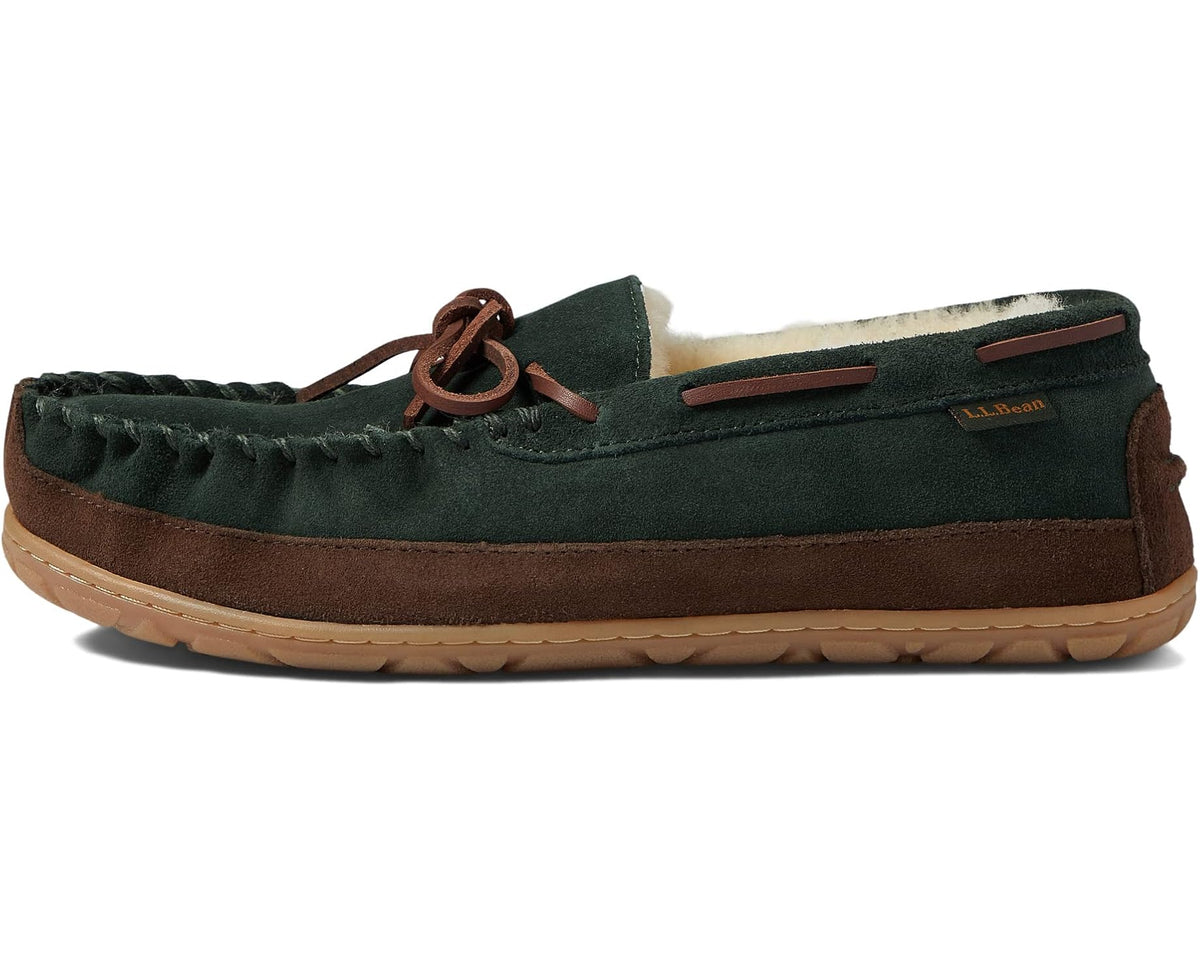 Men's L.L.Bean Wicked Good Moccasins Black Spruce/Chocolate