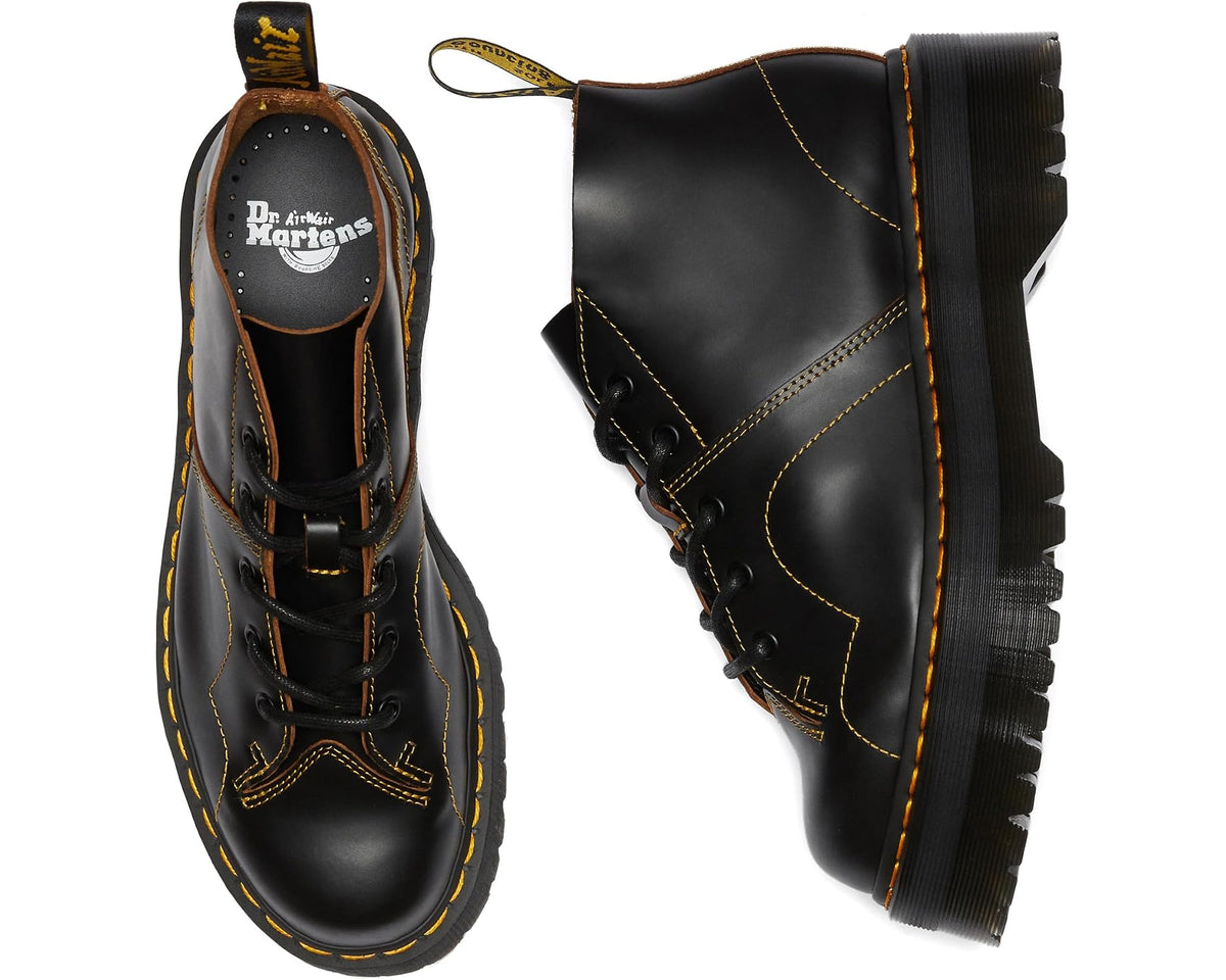 Unisex Dr. Martens Church Quad Black Vintage Smooth