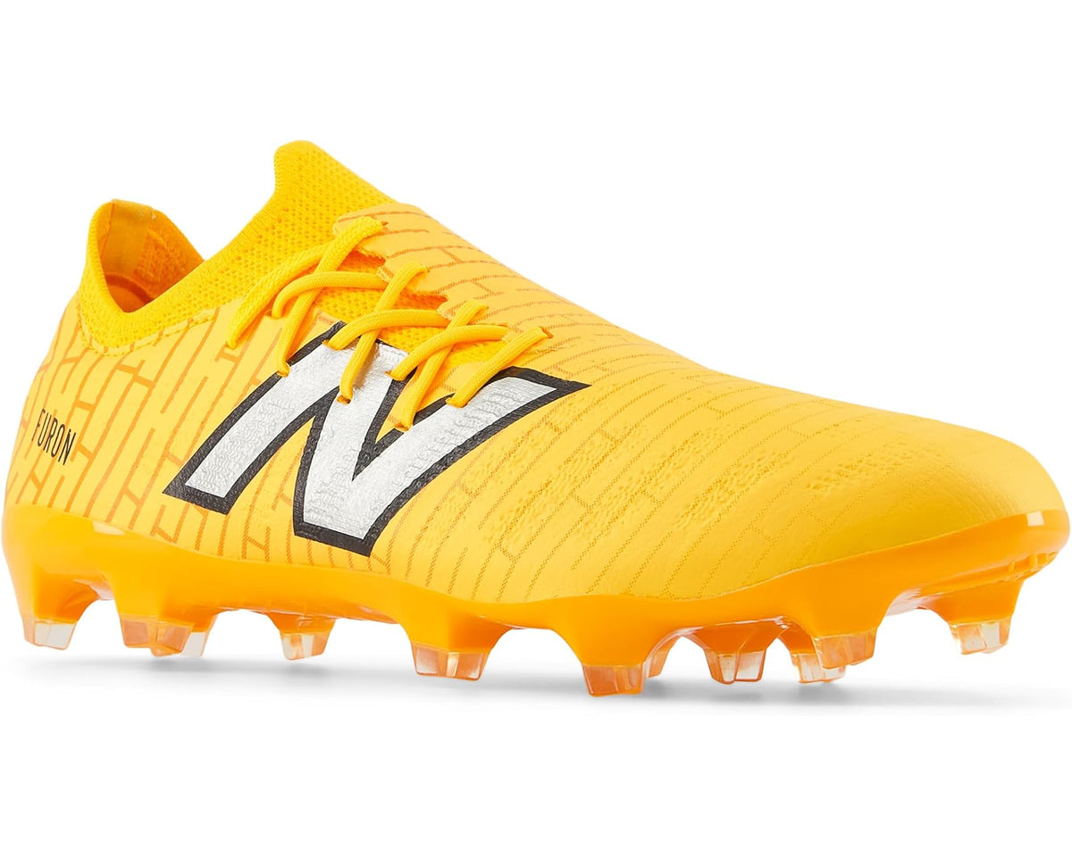 Unisex New Balance FURON DESTROY FG V7+ Soccer Cleats Sun Glow/Silver Metallic
