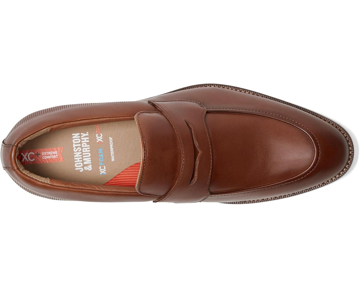 Men's Johnston & Murphy Xc Copley Penny Cognac Waterproof Full Grain