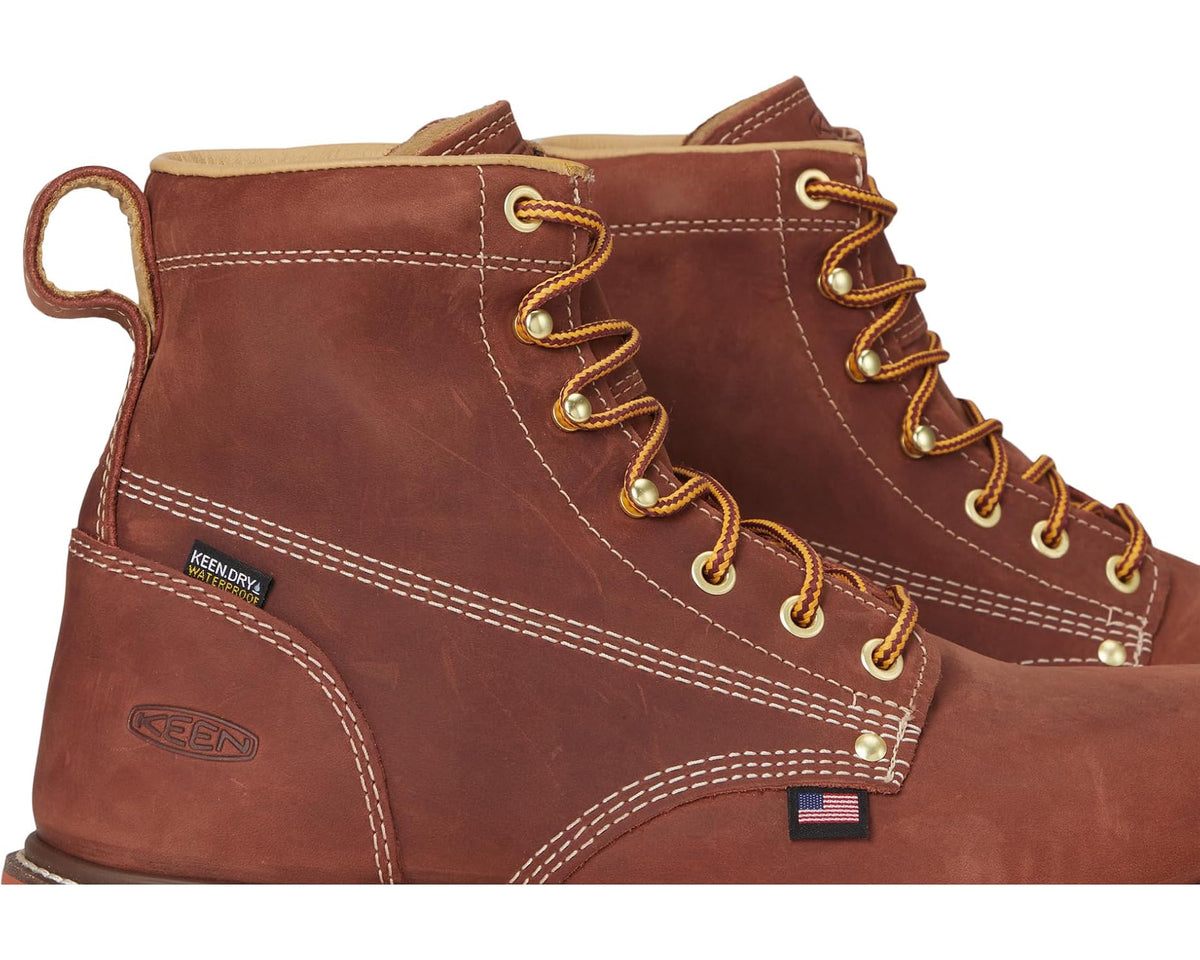 Men's KEEN Utility Liberty 6 Waterproof 90? Heel Boots (Soft Toe) Bombay Brown/Gum