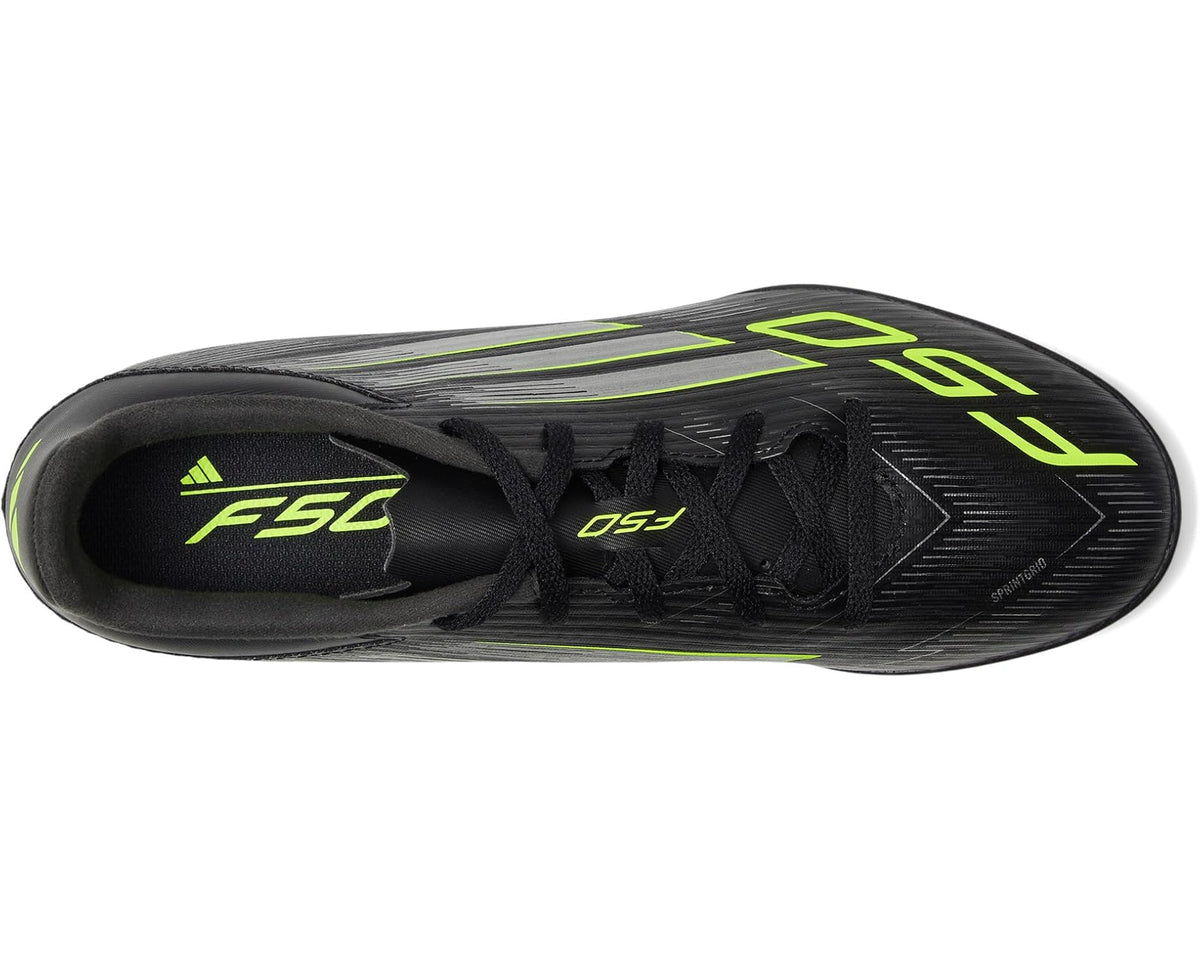 Unisex adidas F50 Club Turf Soccer Cleats Black/Iron Metallic/Lucid Lemon
