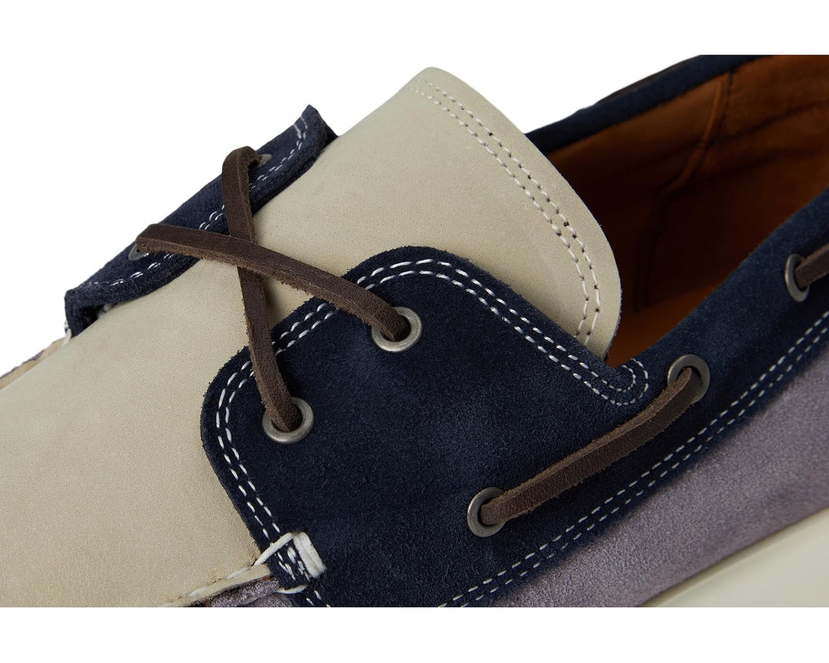 Men's Allen Edmonds Panama Boat Shoes Steel Blue Mix Leather