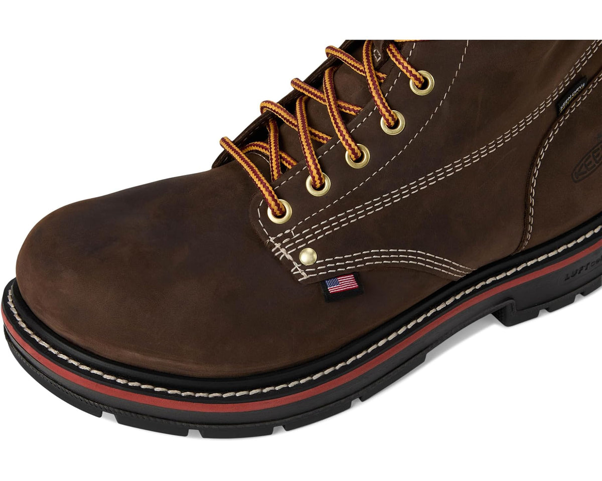 Men's KEEN Utility Liberty 8 Waterproof 90? Heel Boots (Carbon Toe) Coffee Bean/Black
