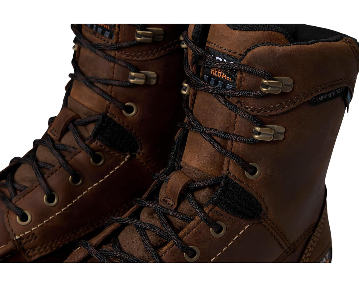 Men's Ariat Rebar Lift 8 Waterproof Composite Toe Work Boots Distressed Brown