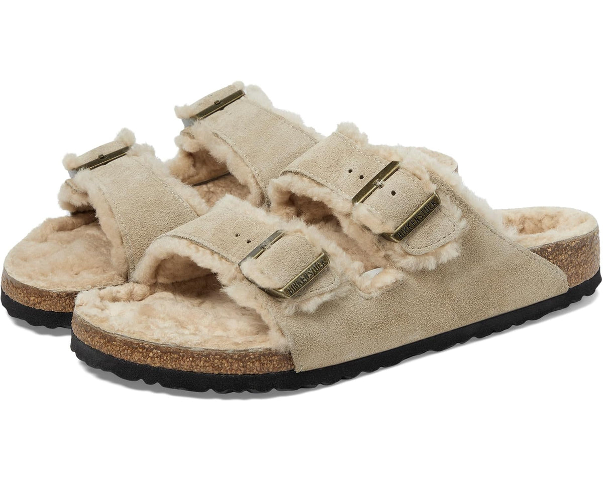 Unisex Birkenstock Arizona Shearling - Suede (Unisex) Taupe