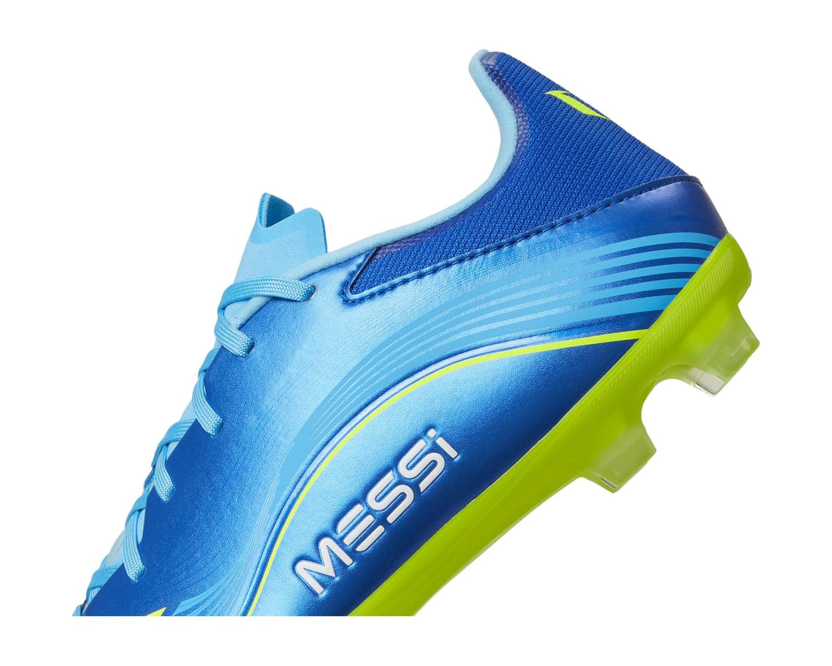 Unisex adidas F50 Messi League Firm/Multi Ground Soccer Cleats Team Royal Blue/Solar Yellow/Semi Blue Burst