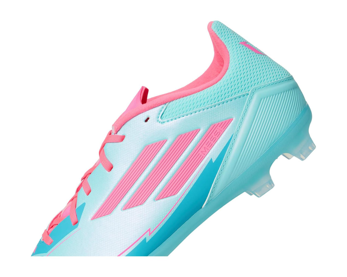 Unisex adidas F50 League Messi Firm Ground/Multi Ground Soccer Cleats Flash Aqua/Lucid Pink/Lucid Cyan