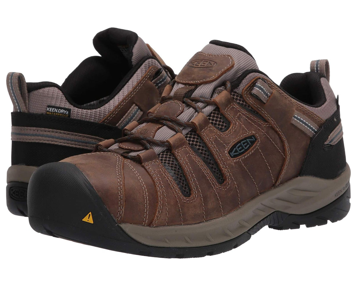 Men's KEEN Utility Flint II Waterproof (Steel Toe) Cascade Brown/Orion Blue