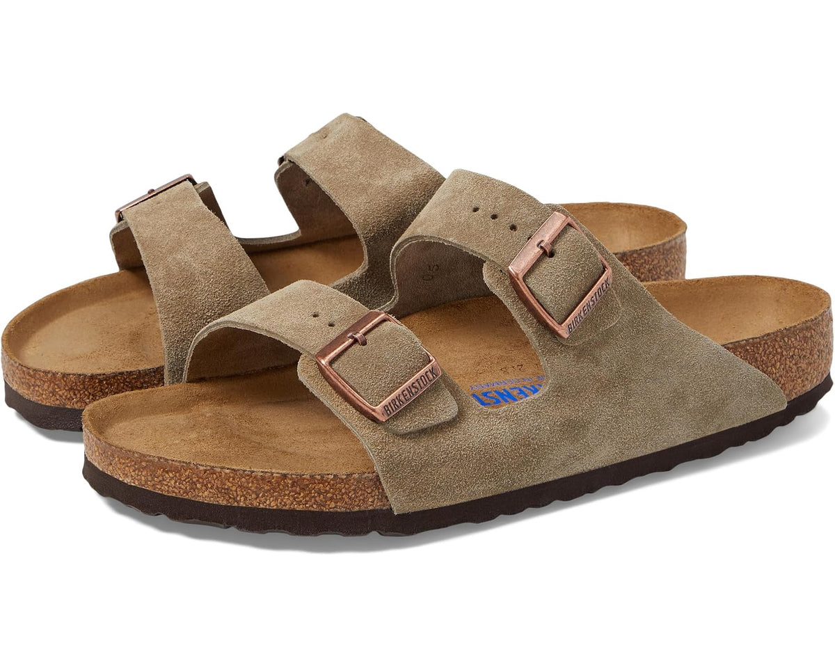 Unisex Birkenstock Arizona Soft Footbed  - Suede (Unisex) Taupe Suede