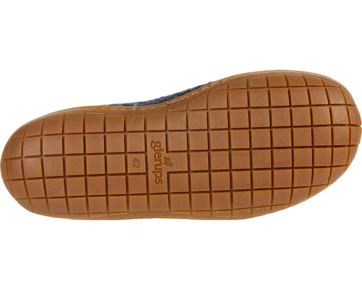 Unisex Glerups Wool Slip-On Rubber Outsole Charcoal/Honey Rubber