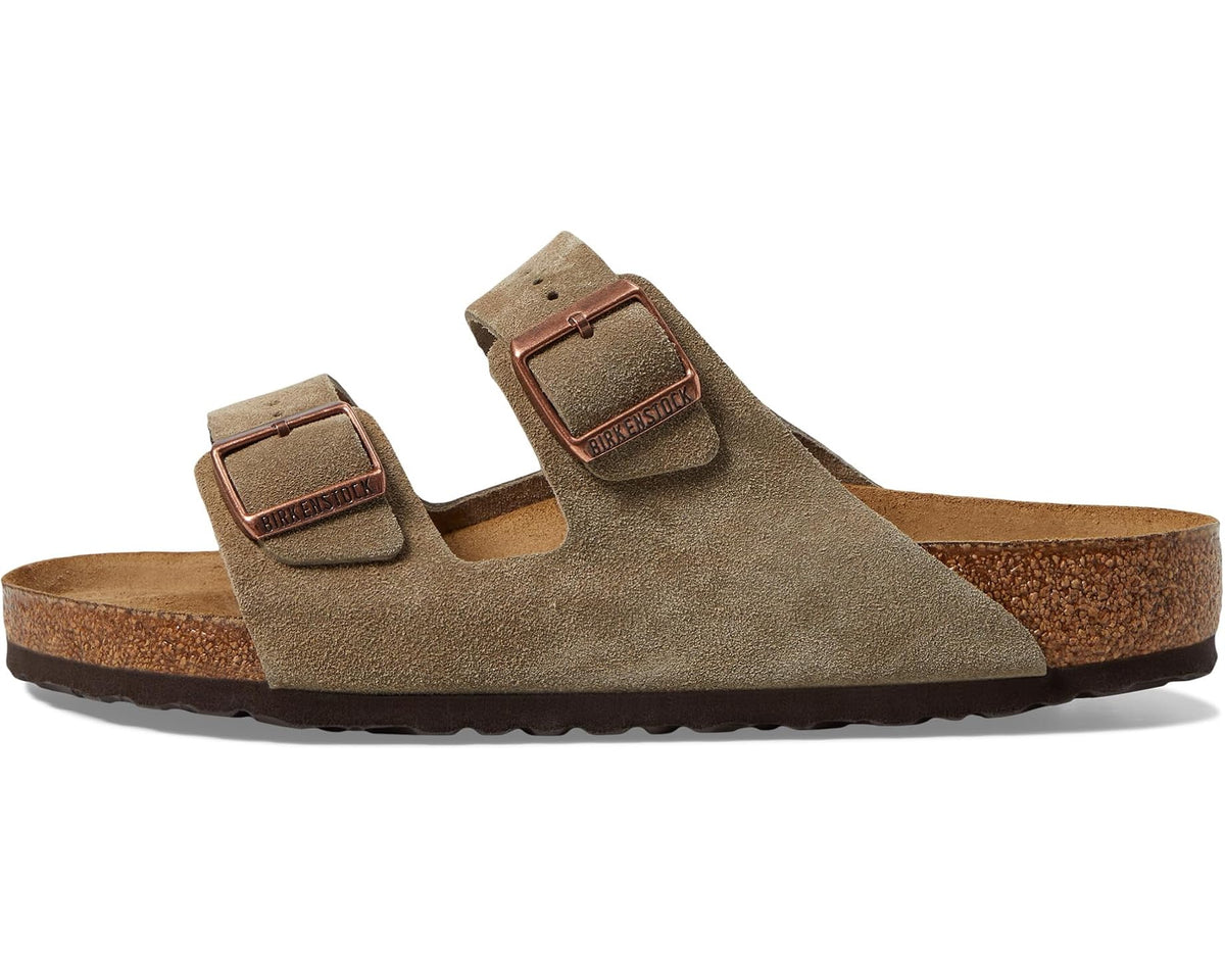 Unisex Birkenstock Arizona Soft Footbed  - Suede (Unisex) Taupe Suede