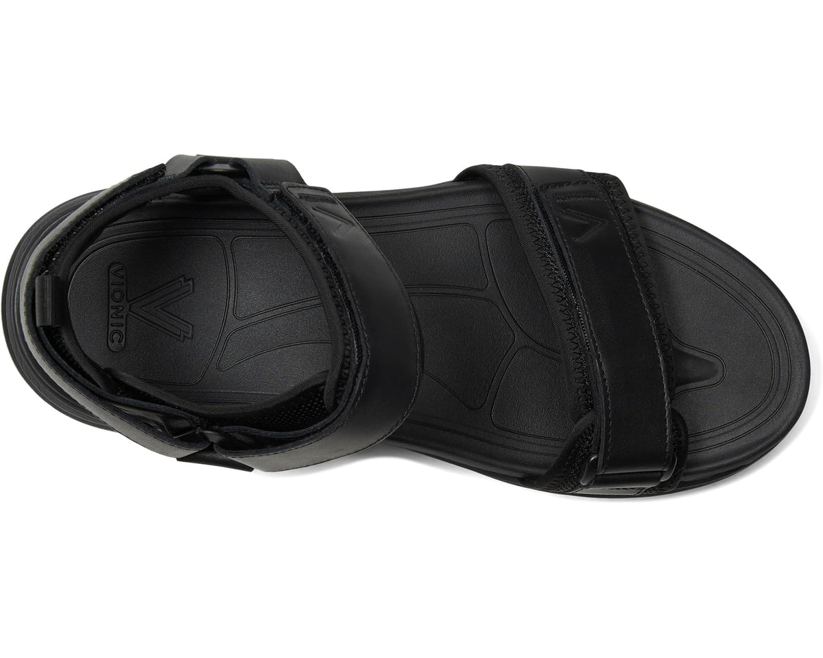 Men's VIONIC Walk Max Wanderer Walking Sandals Black Nappa