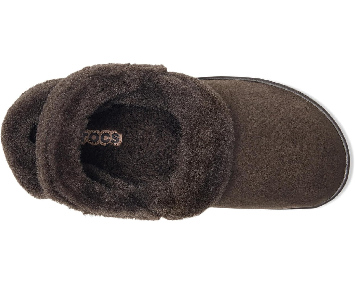 Unisex Crocs Classic Unfurgettable Clogs Espresso Vegan Suede