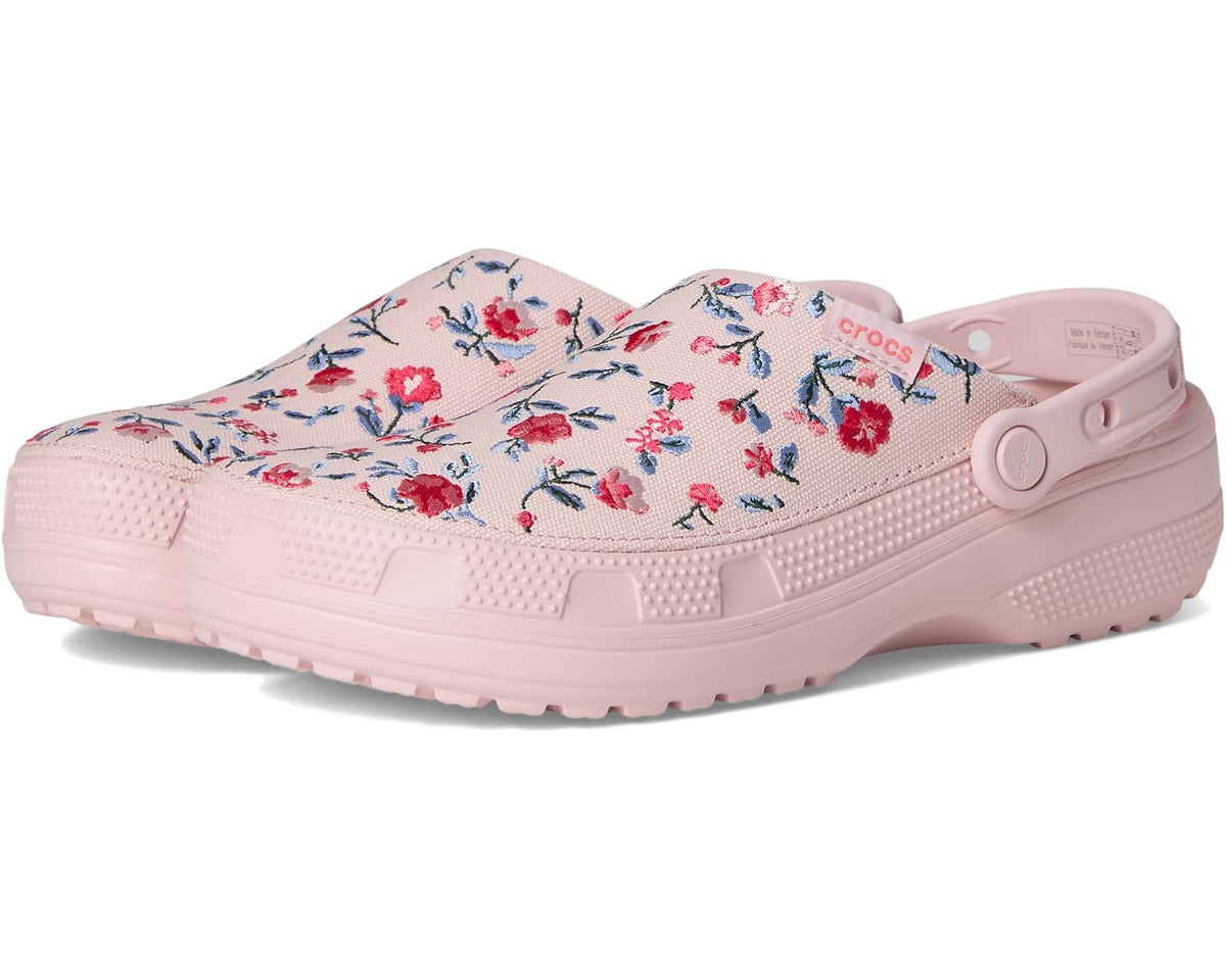 Unisex Crocs Classic Crafted Canvas Clogs Floral Cotton Candy