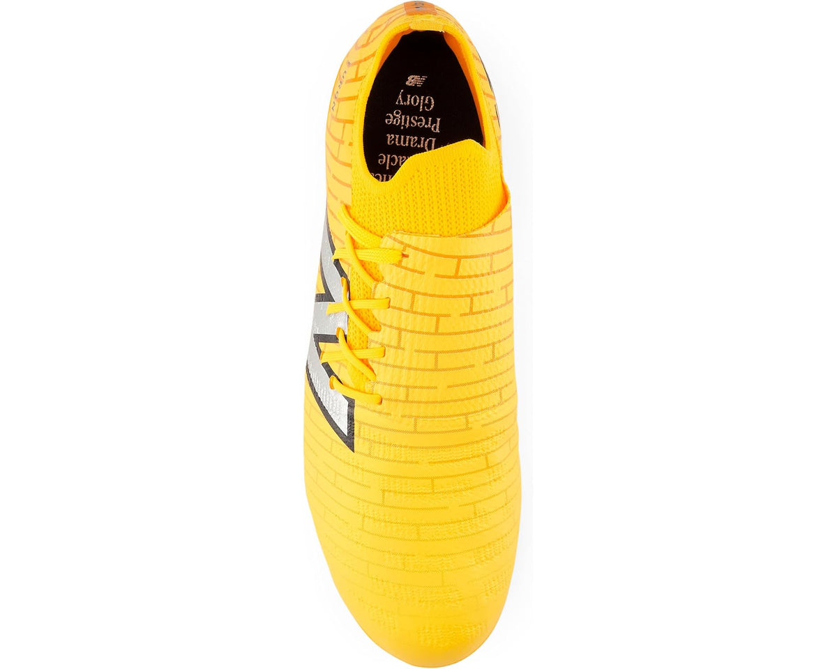 Unisex New Balance FURON DESTROY FG V7+ Soccer Cleats Sun Glow/Silver Metallic