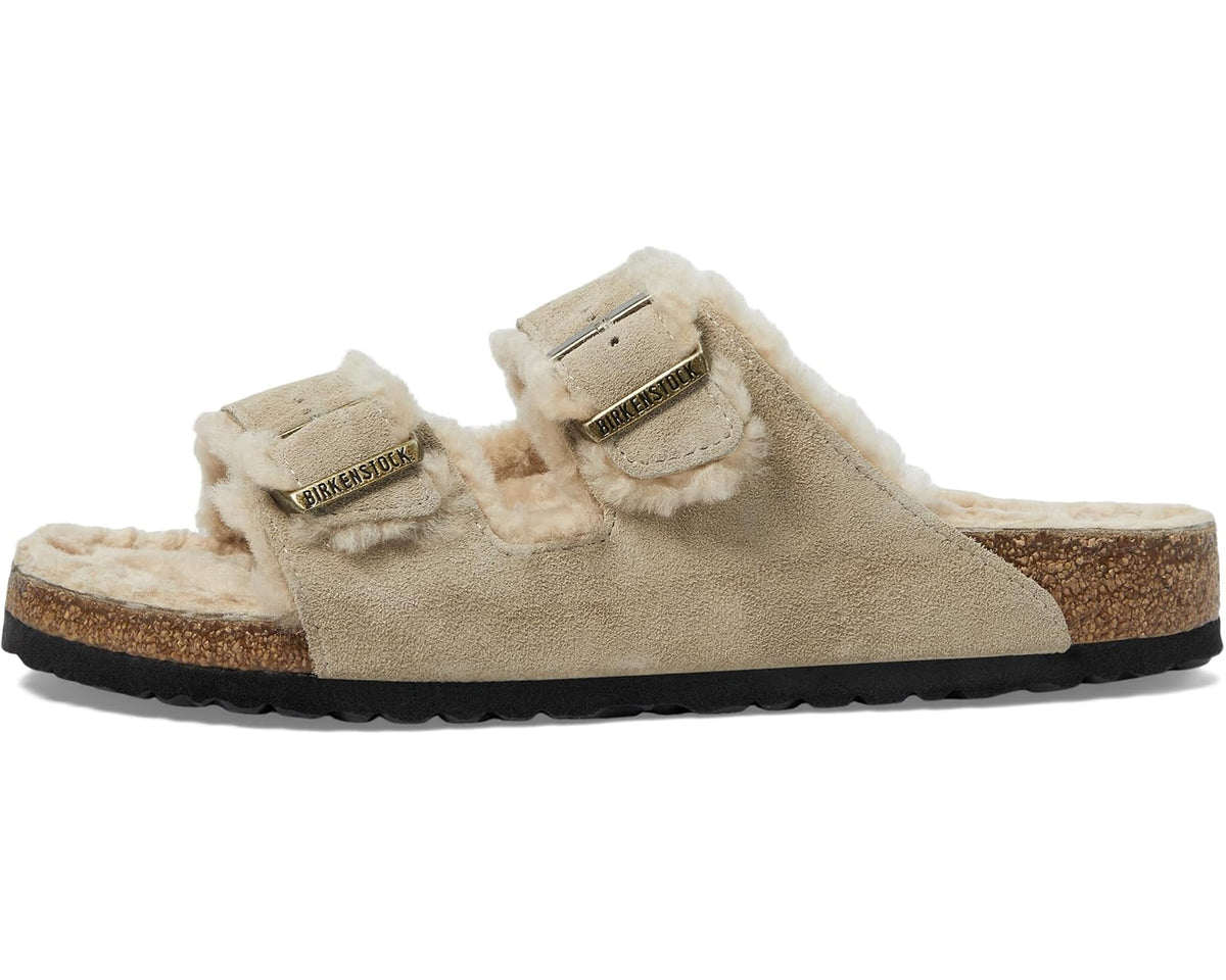 Unisex Birkenstock Arizona Shearling - Suede (Unisex) Taupe