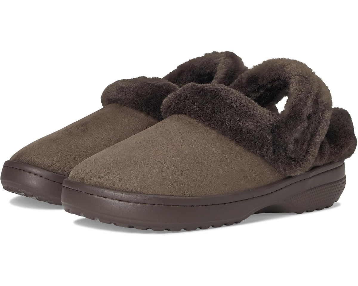 Unisex Crocs Classic Unfurgettable Clogs Espresso Vegan Suede