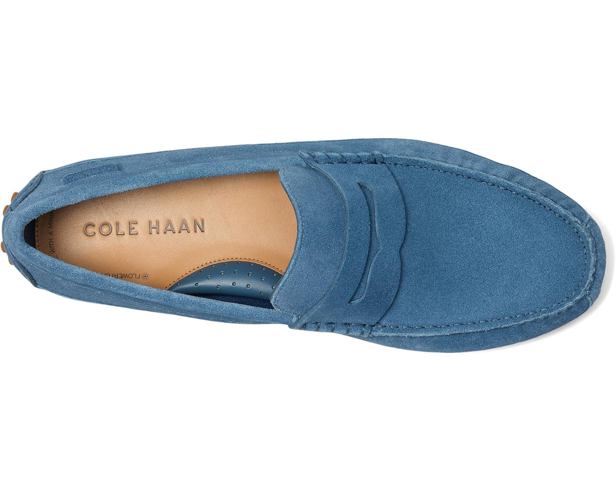 Men's Cole Haan Davies Grand Penny Driving Loafers China Blue Suede/Gum