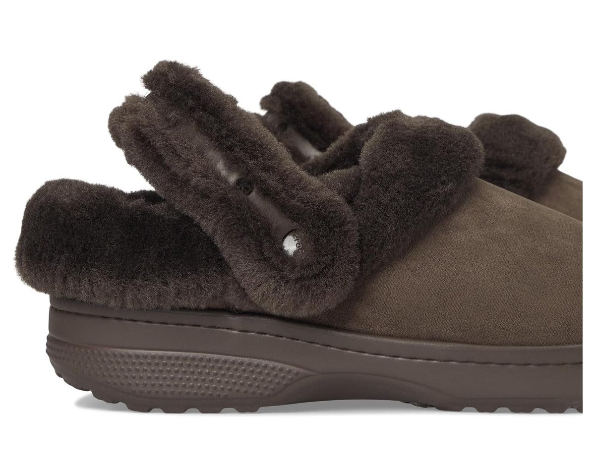 Unisex Crocs Classic Unfurgettable Clogs Espresso Vegan Suede