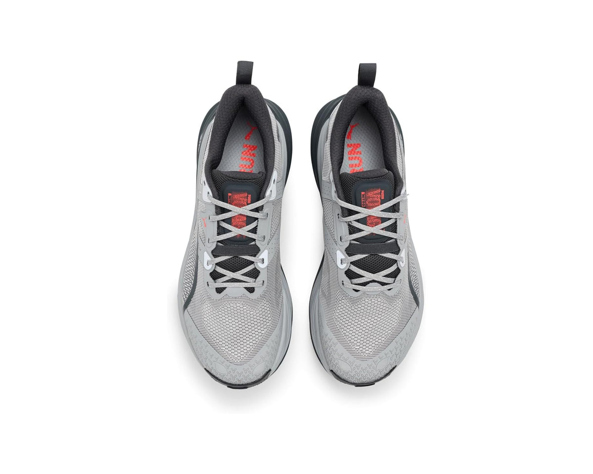 Men's PUMA Voyage Nitro 4 Trail Running Shoes Grey Echo/Red Glamour