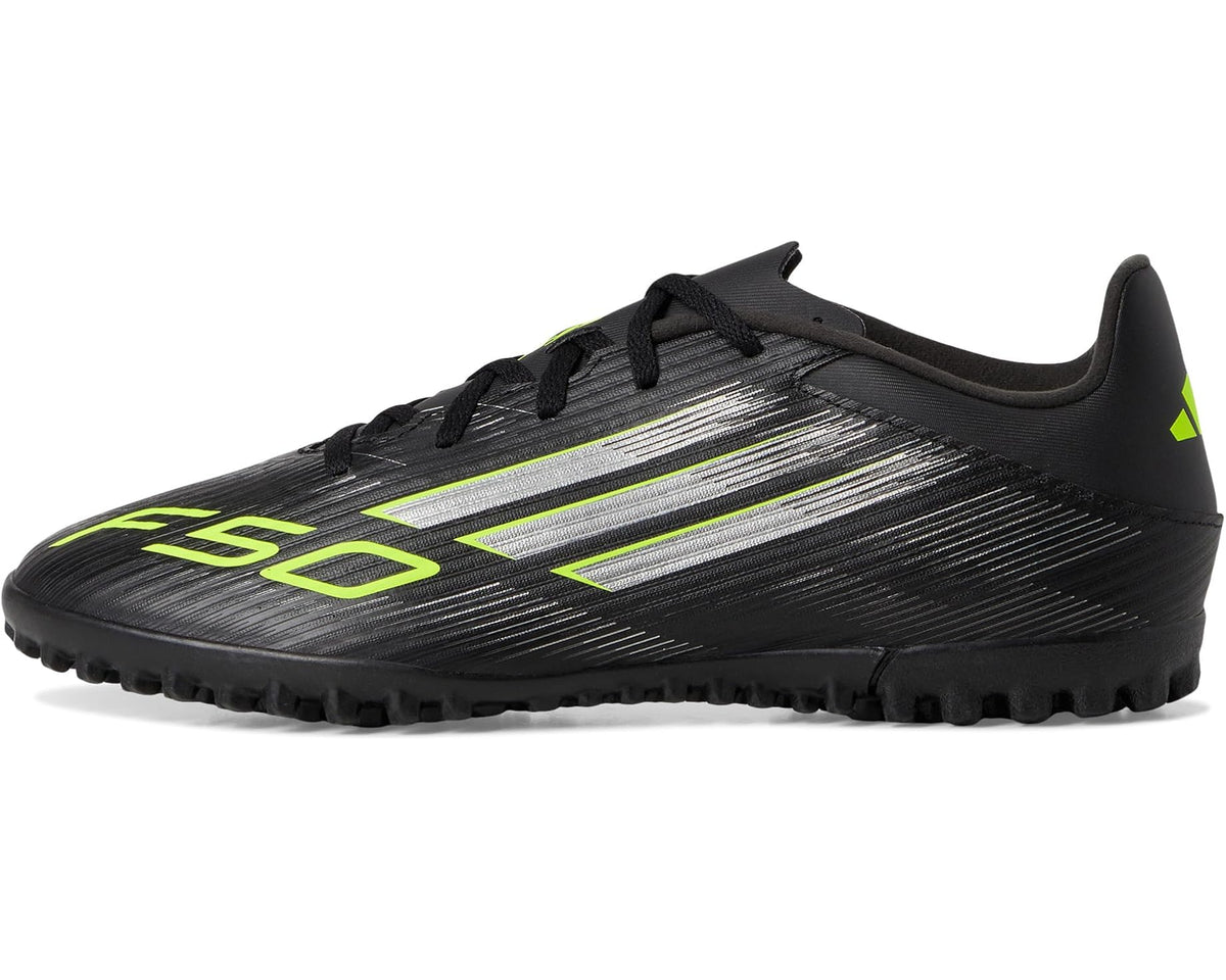 Unisex adidas F50 Club Turf Soccer Cleats Black/Iron Metallic/Lucid Lemon