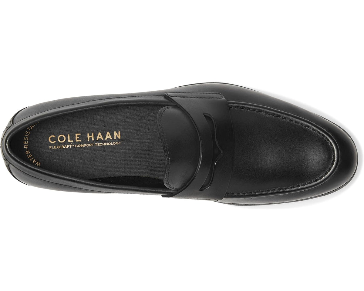 Men's Cole Haan Harmon Grand Penny Loafers Black Waterproof/Black/Black