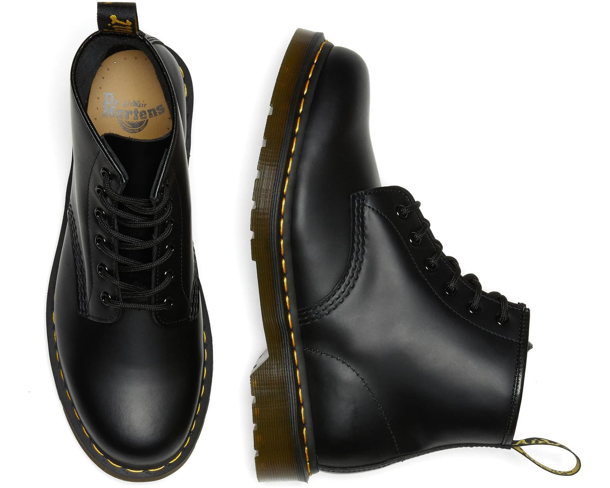 Unisex Dr. Martens 101 Yellow Stitch Black Smooth