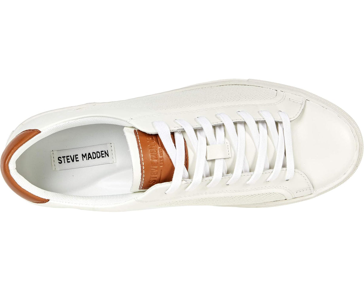 Men's Steve Madden Finneas White/Cognac Leather