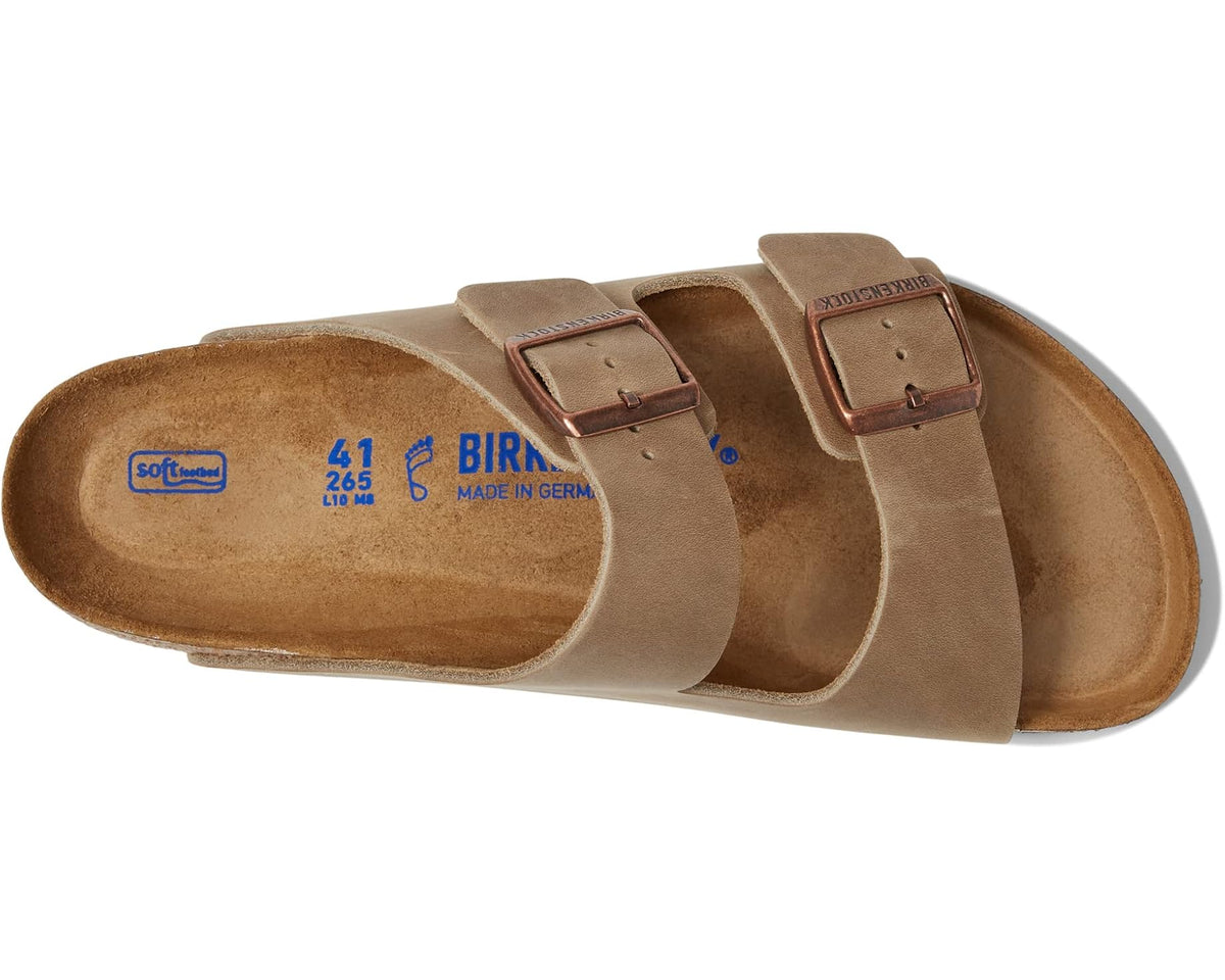 Unisex Birkenstock Arizona Soft Footbed - Oiled Leather (Unisex) Tobacco