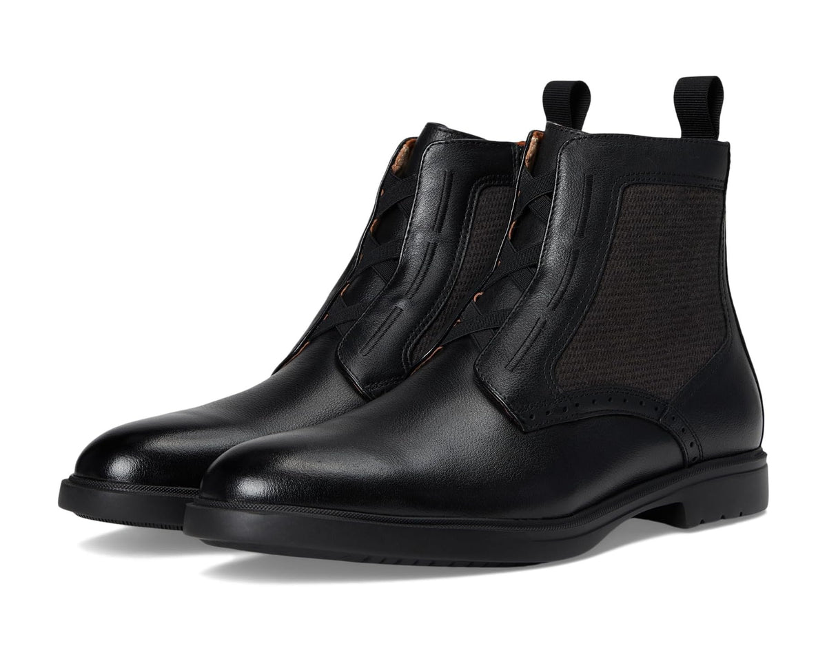 Men's Stacy Adams Thompson Elastic Lace Inside Zip Boots Black