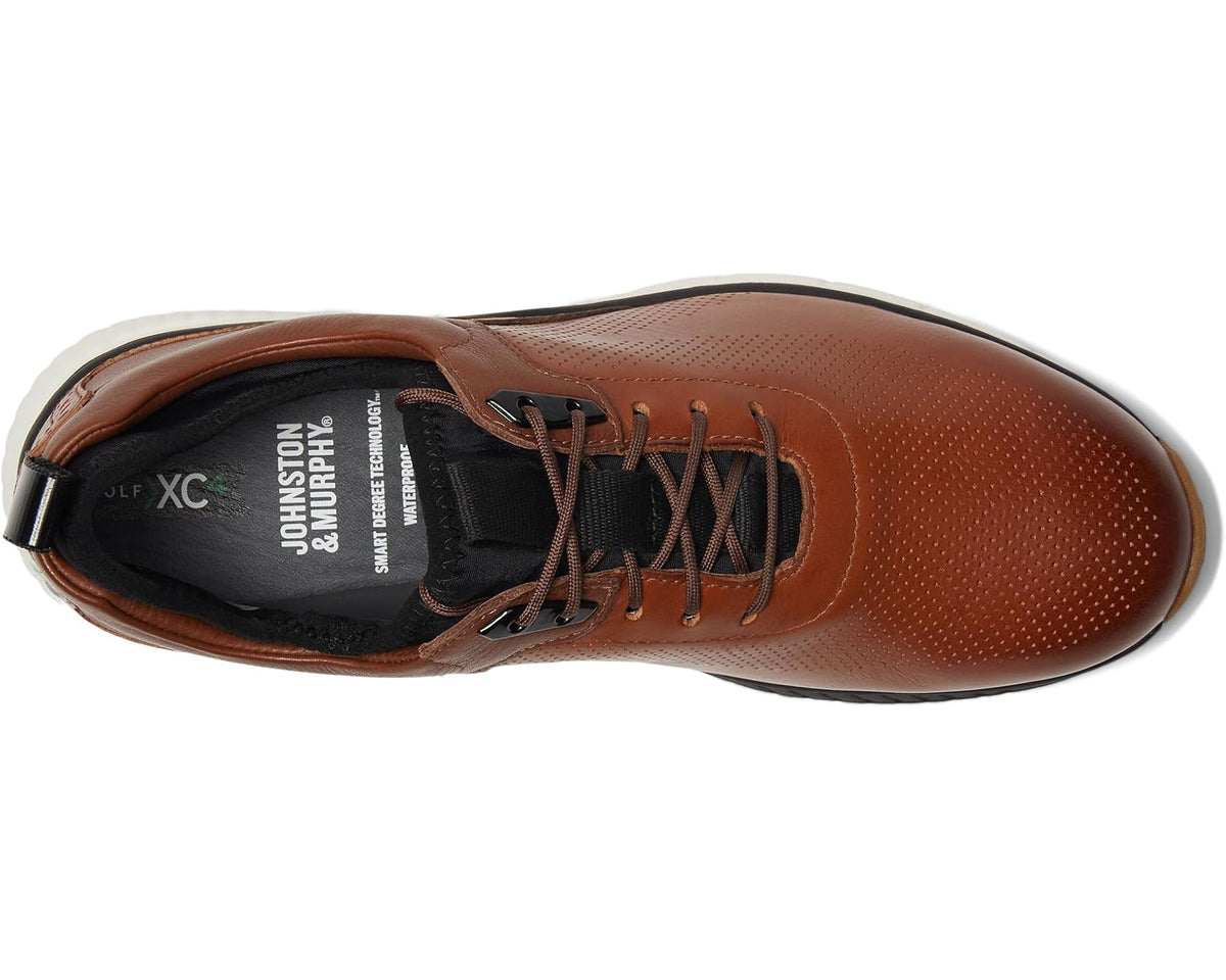 Men's Johnston & Murphy Waterproof XC4? Golf H1-Luxe Hybrid Sneaker Tan Waterproof Full Grain
