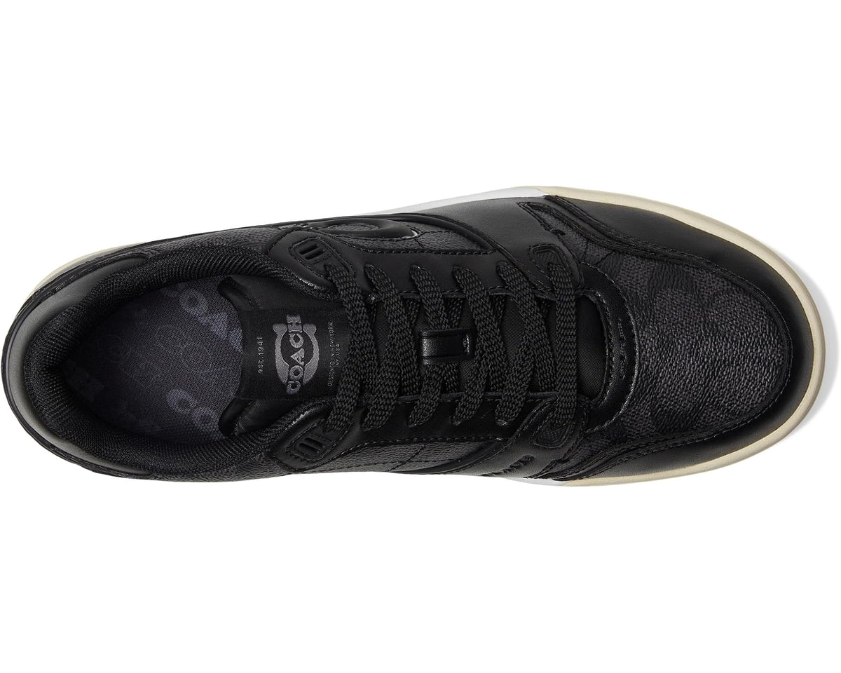 Men's COACH Soho Sneaker with Signature Canvas Charcoal/Black