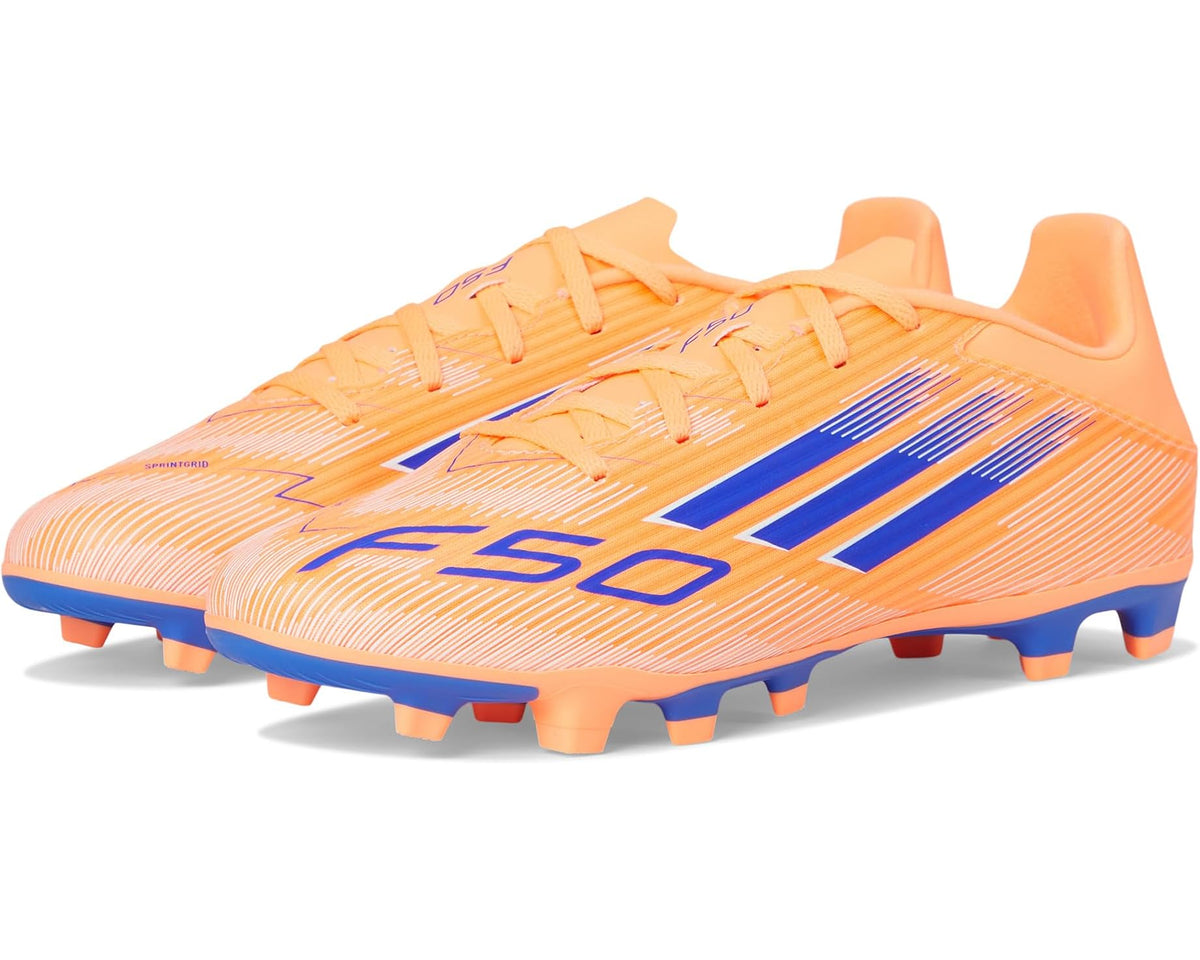Unisex adidas F50 Club Firm/Multi Ground Soccer Cleats Beam Orange/Lucid Blue/White