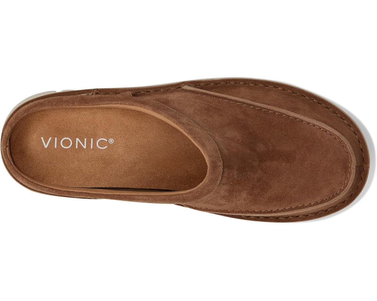 Men's VIONIC Muptown Clogs Mules Hazelnut Brown Waxed Suede