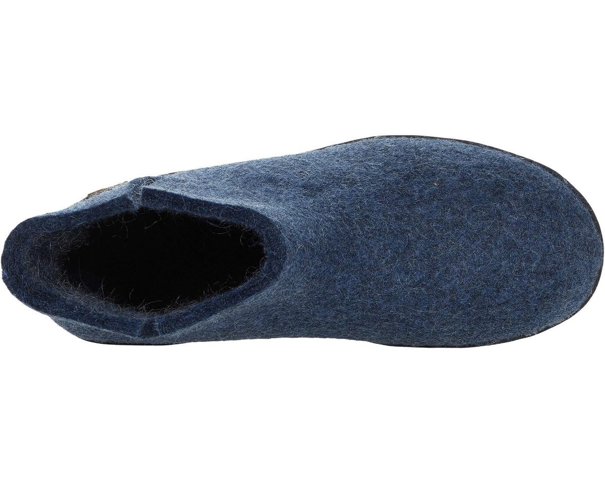 Unisex Glerups Wool Boot Rubber Outsole Denim/Black Rubber