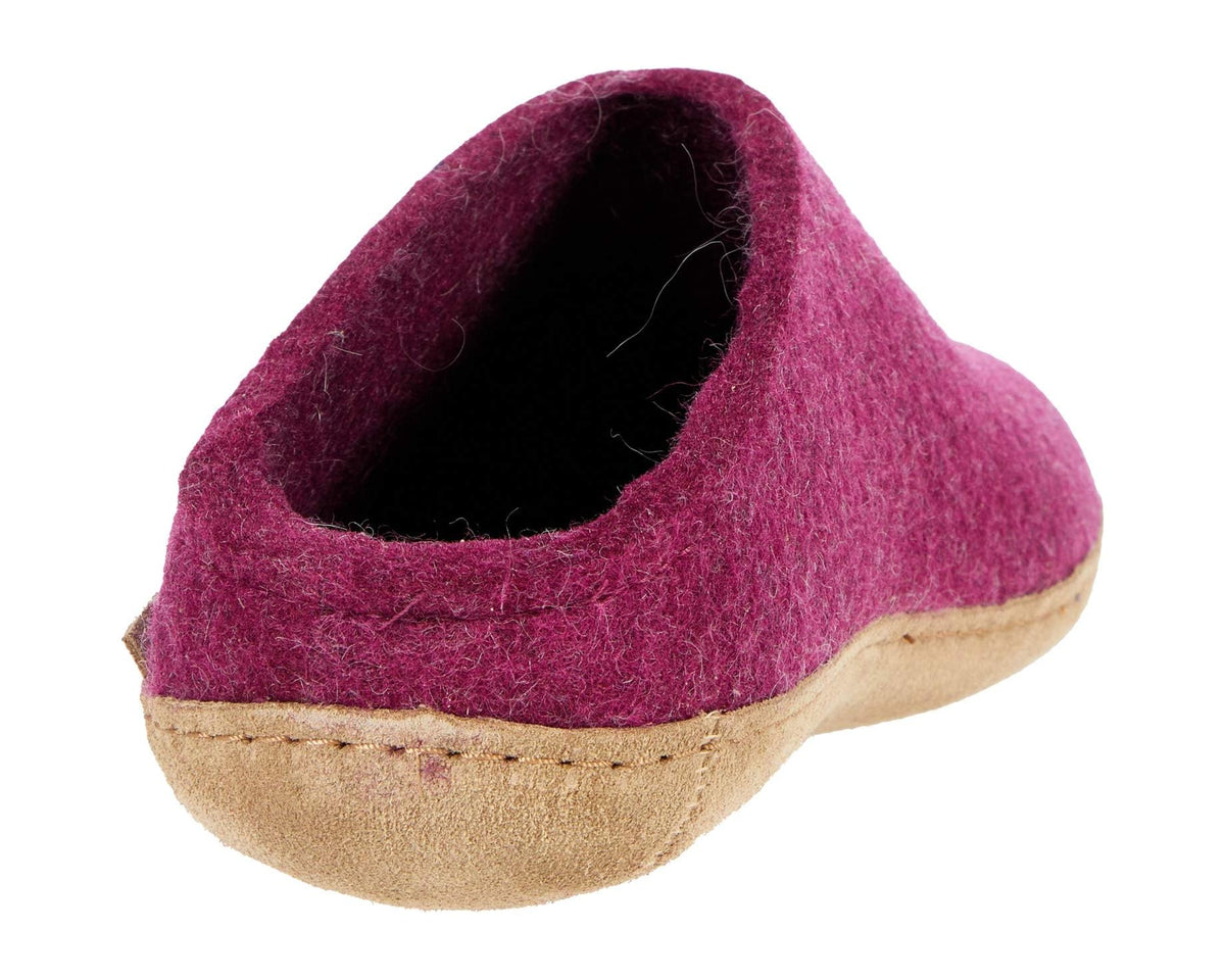 Unisex Glerups Wool Slip-On Leather Outsole Cranberry