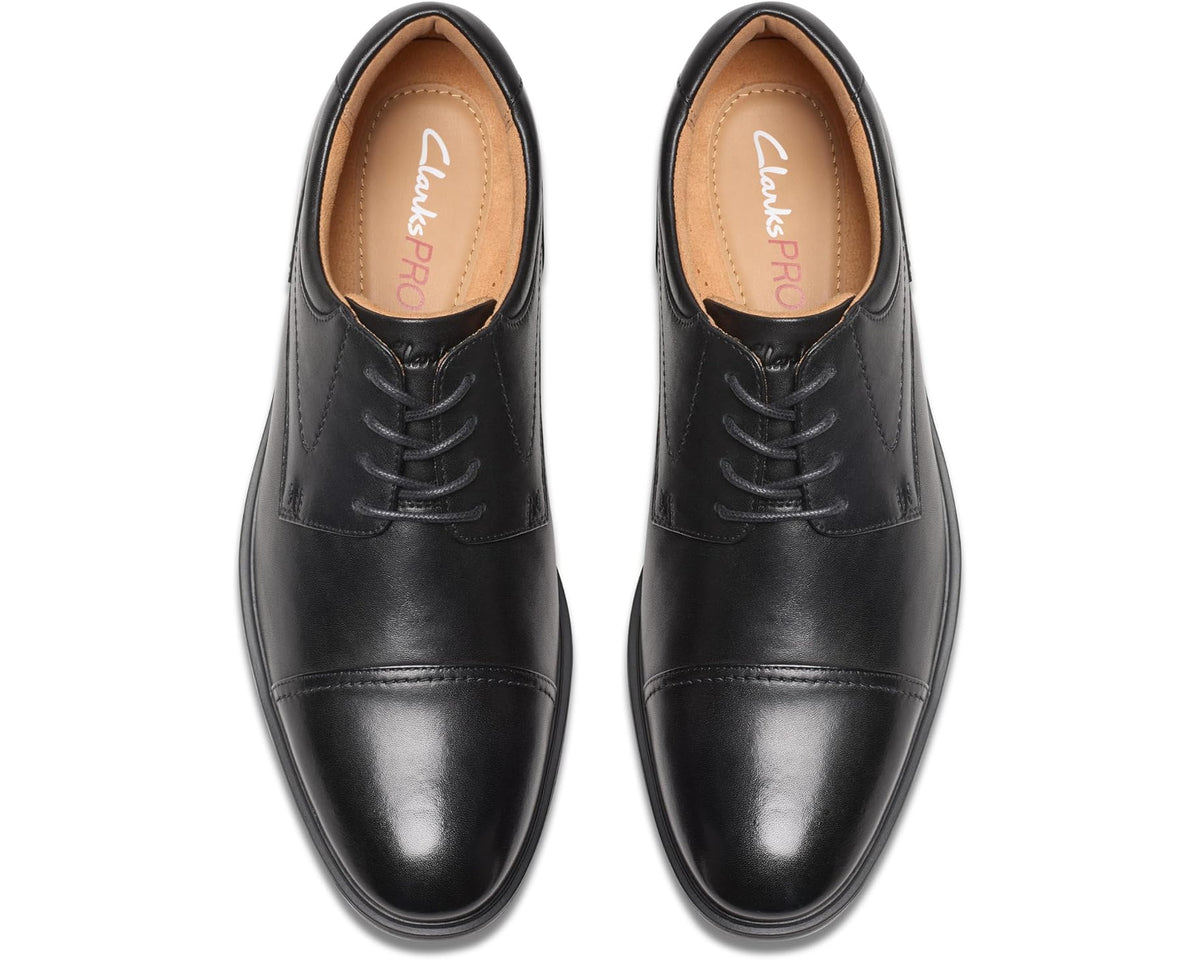 Men's Clarks Eldredge Cap Black Leather