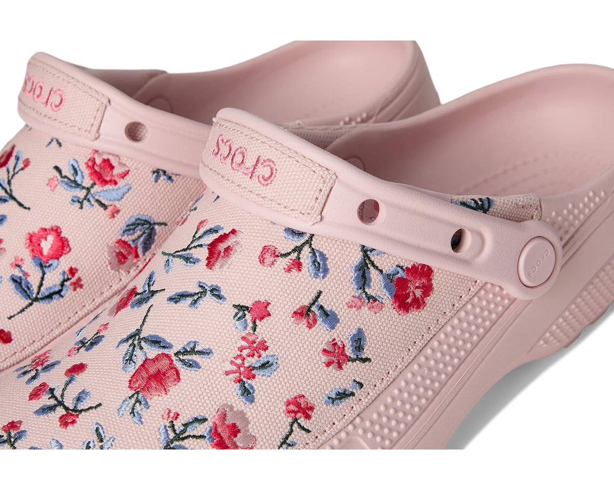 Unisex Crocs Classic Crafted Canvas Clogs Floral Cotton Candy