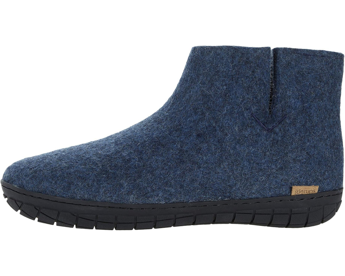 Unisex Glerups Wool Boot Rubber Outsole Denim/Black Rubber